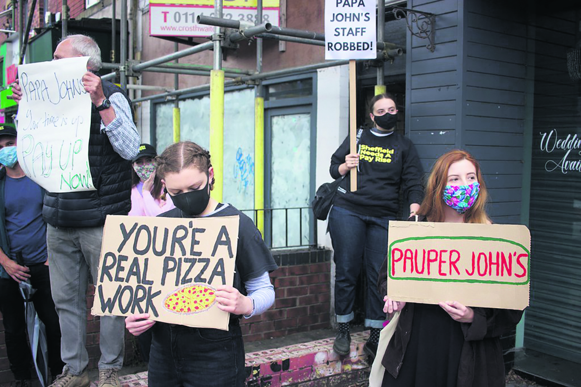 Papa John’s workers win two months’ back pay after protest supported